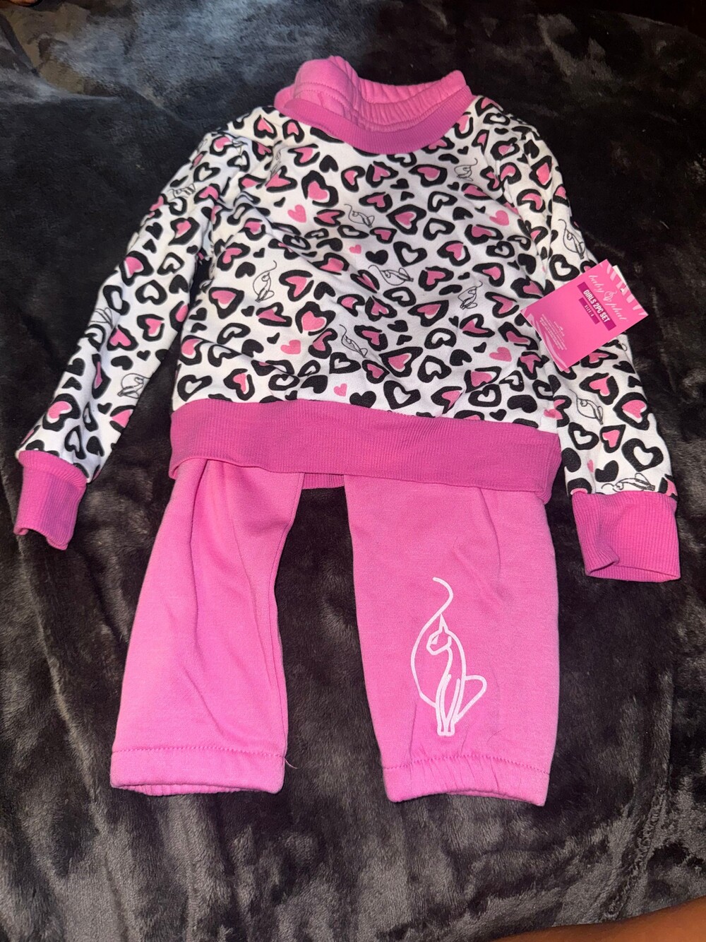 Baby Phat Girls 2pc Set Size 4 Pink Cotton Polyester Top Pants